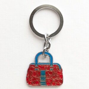 Stylish Red and Blue Handbag Keychain
